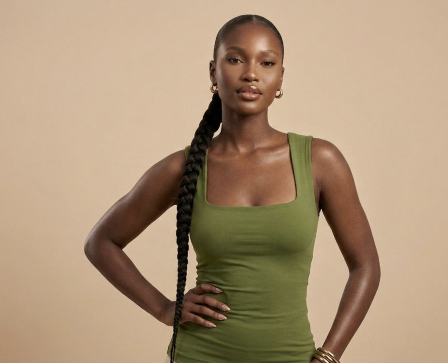 Spandex Square Neck Sleeveless Top