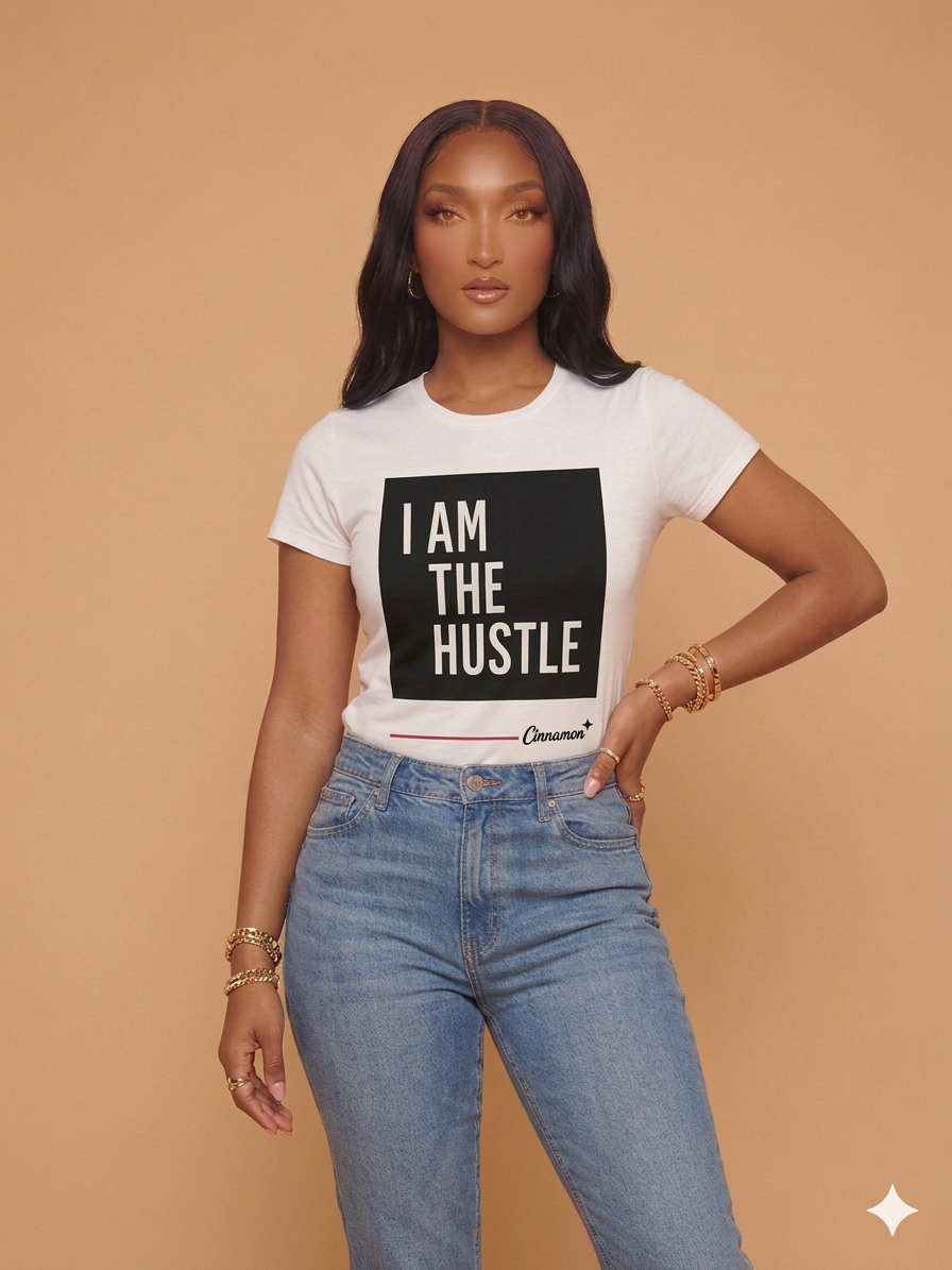 Women's printed t-shirt (I am the Hustle)