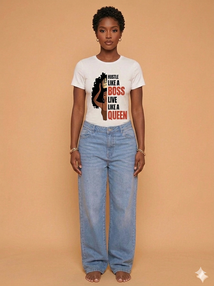 Women's printed t-shirts(Hustle Like A Boss)