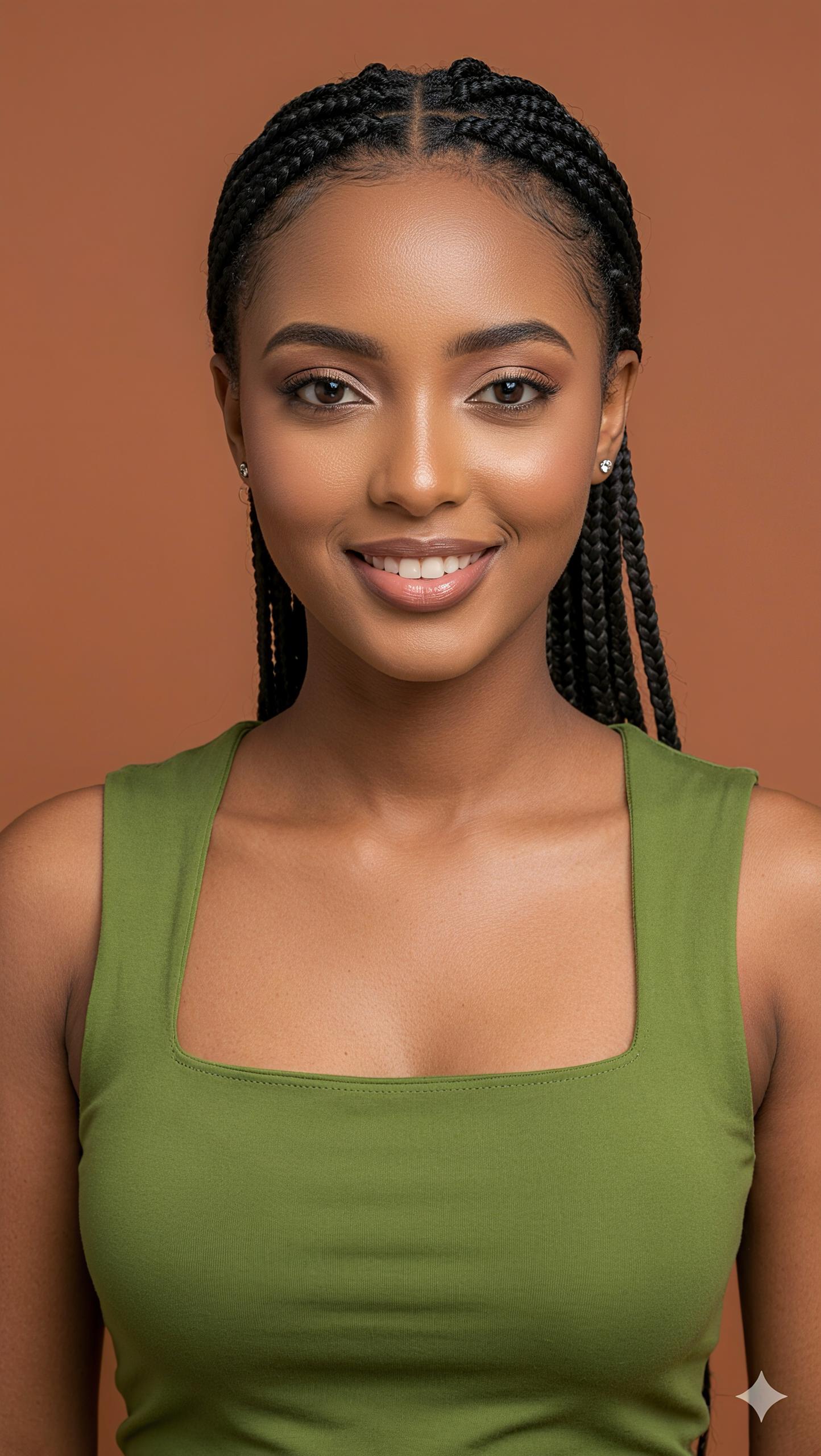 Spandex Square Neck Sleeveless Tops(Olive Green)