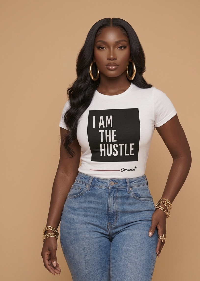 Women's printed t-shirt (I am the Hustle)