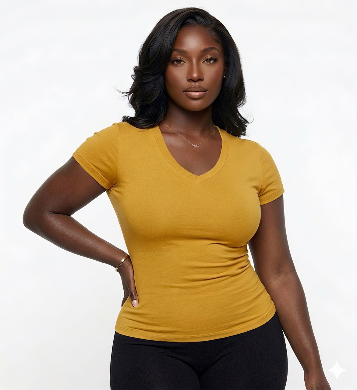 Premium V-Neck Top (Mustard yellow)
